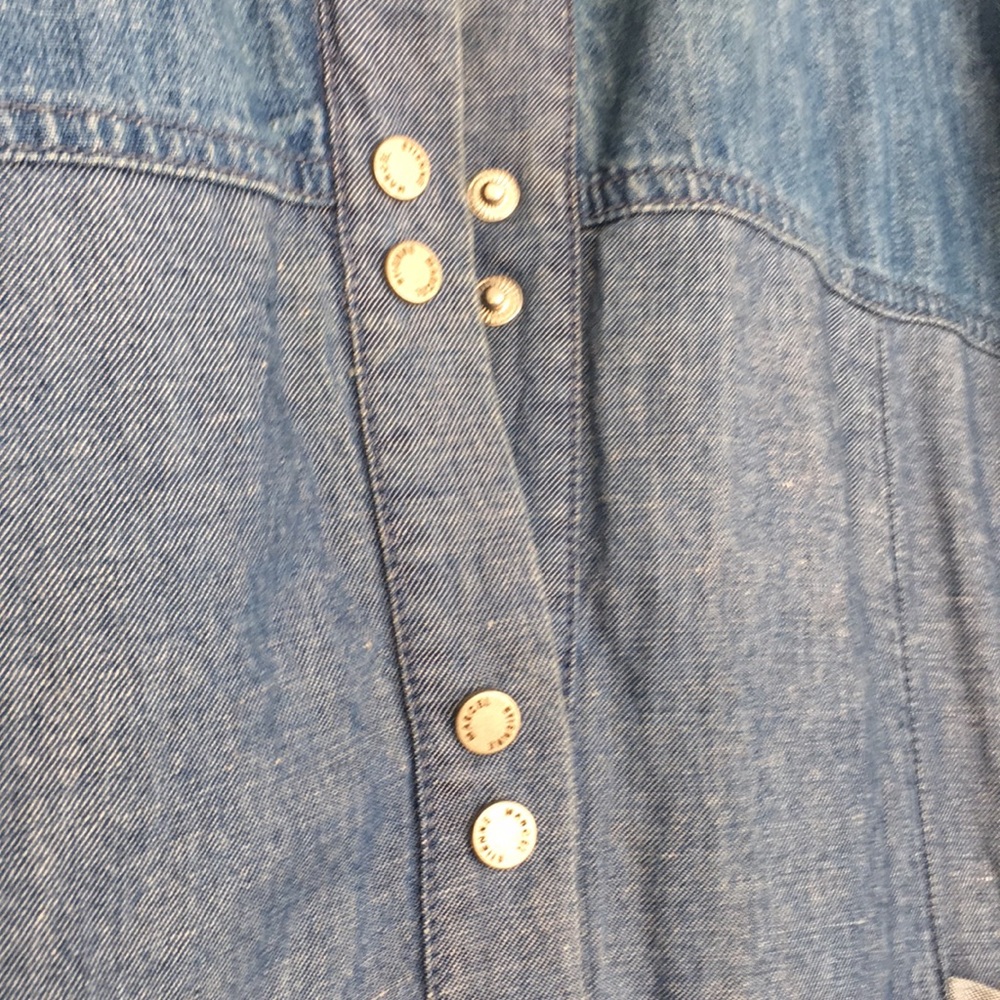 Etienne Marcel denim patchwork shirt dress - Picture 3 of 4